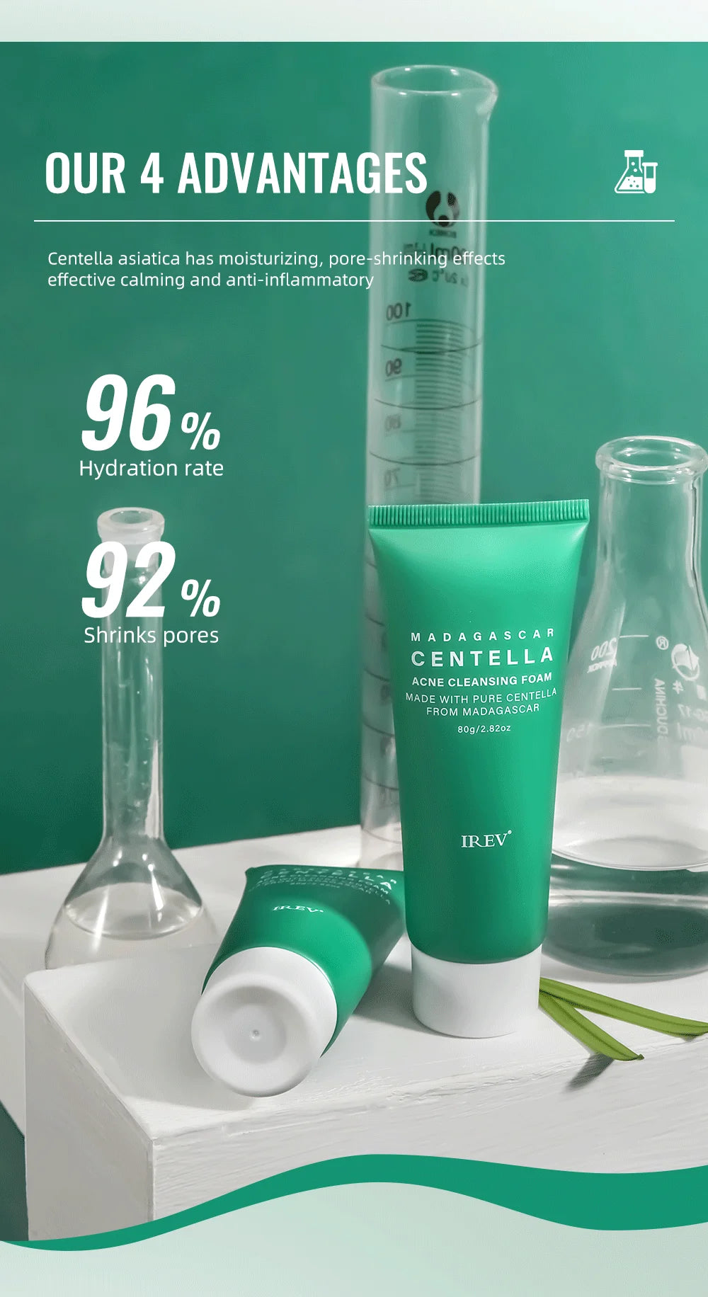 Centella Deep Cleaning Foam Facial Cleanser – Moisturizing &amp; Nourishing