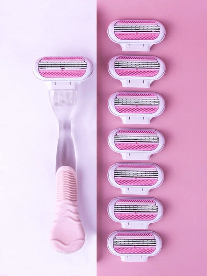 4/8 Bıçaklı Kadın Güvenlikli Tıraş Makinesi – Yüz, Bacak, Koltuk Altı ve Bikini Bölgesi Tıraş Makinesi