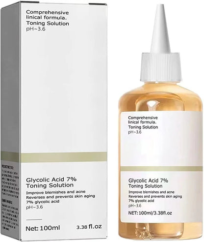 100ml Glycolic Acid 7% Toning Solution | Removes Acne | Moisturizes Skin | Rejuvenating Lotion