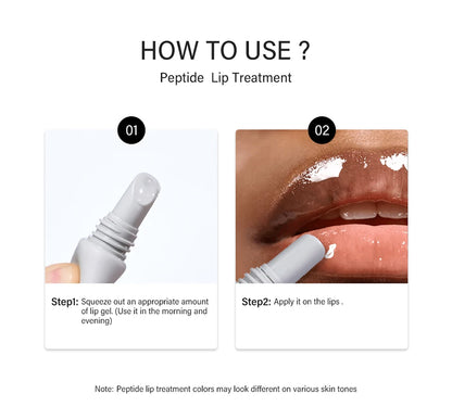 Moisturizing Peptide Lip Treatment | Lip Mask Gel | Removes Dead Skin | Lipstick Base | Lip Cream | Lip Care Mask | 10ml | 1 Piece